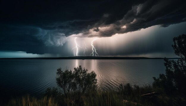 Un ciel nocturne effrayant se cache à l'extérieur généré par l'IA