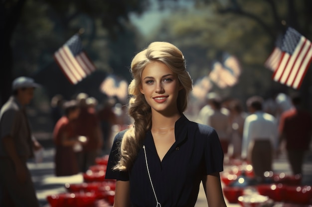 Photo gratuite cinematic portrait of people celebrating usa independence day national holiday