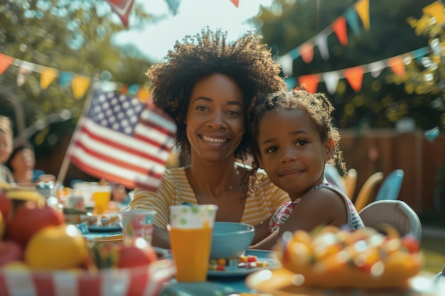 Photo gratuite cinématographique de gens heureux célébrant la fête de l'indépendance américaine