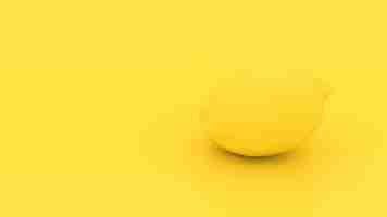 Photo gratuite citron 3d jaune sur fond jaune