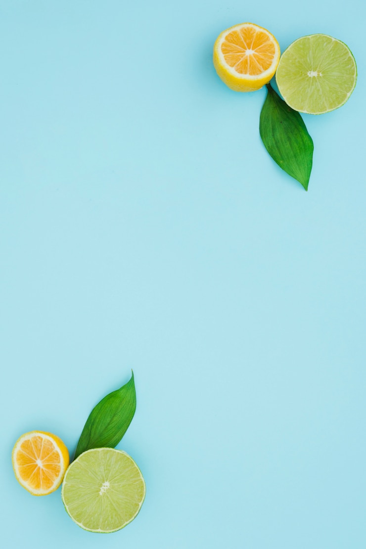 Photo gratuit citrons vue de dessus aux coins
