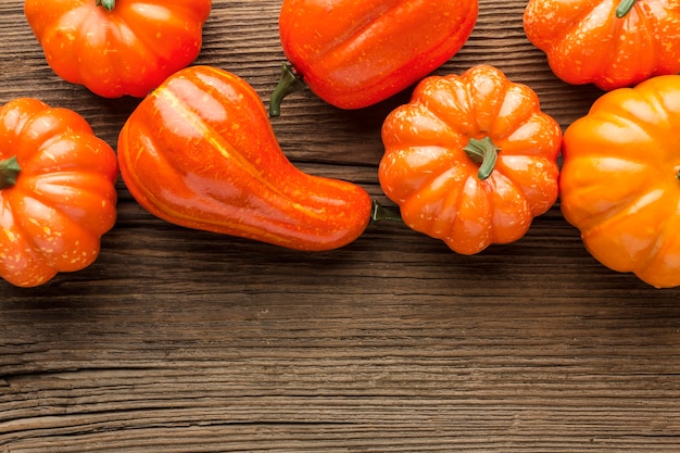 Citrouilles vue de dessus