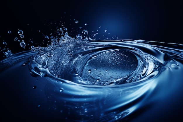 Éclaboussure d'eau dans un cercle de couleurs bleues bannière