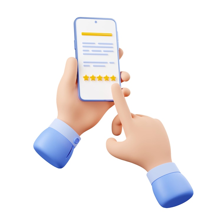 Photo gratuit le client de rendu 3d laisse des commentaires sur l'écran du téléphone