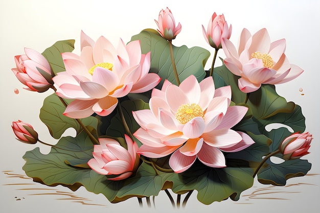 Photo gratuite le clipart de lotus floral