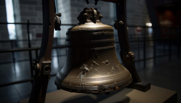 Photo gratuite une cloche de service antique sonne dans une église historique générée par l'ia