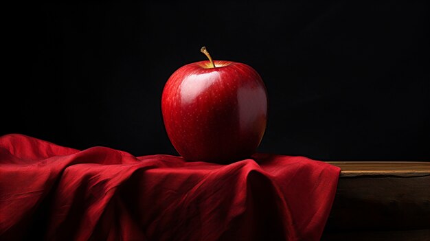 Close up apple sur la draperie