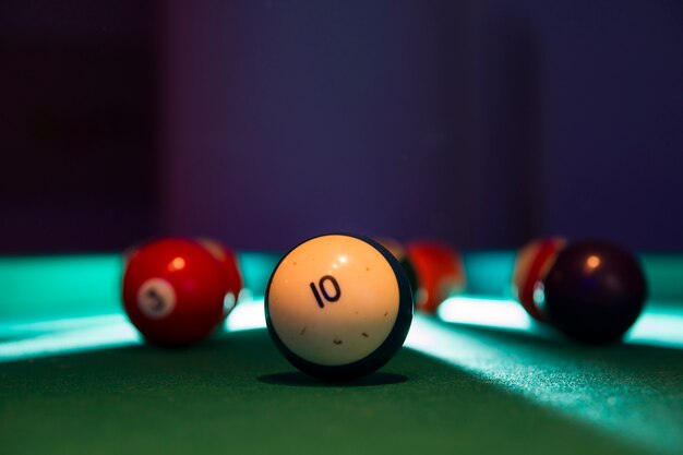 Close-up des boules de billard