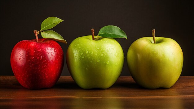 Close up diverses pommes colorées