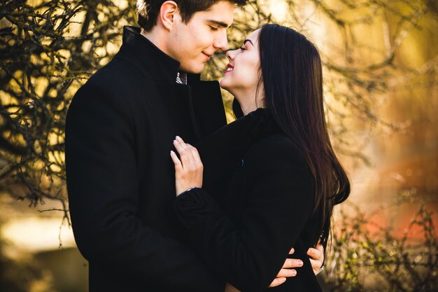 Close-up du couple souriant