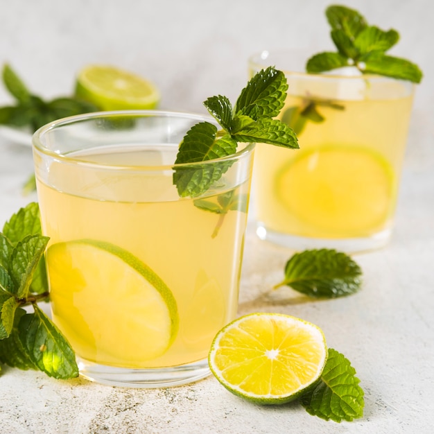 Photo gratuite close-up de limonade fraîche