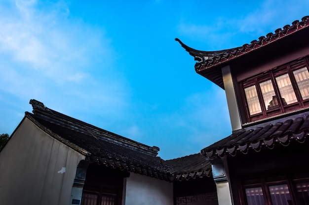 Close-up de la maison traditionnelle chinoise
