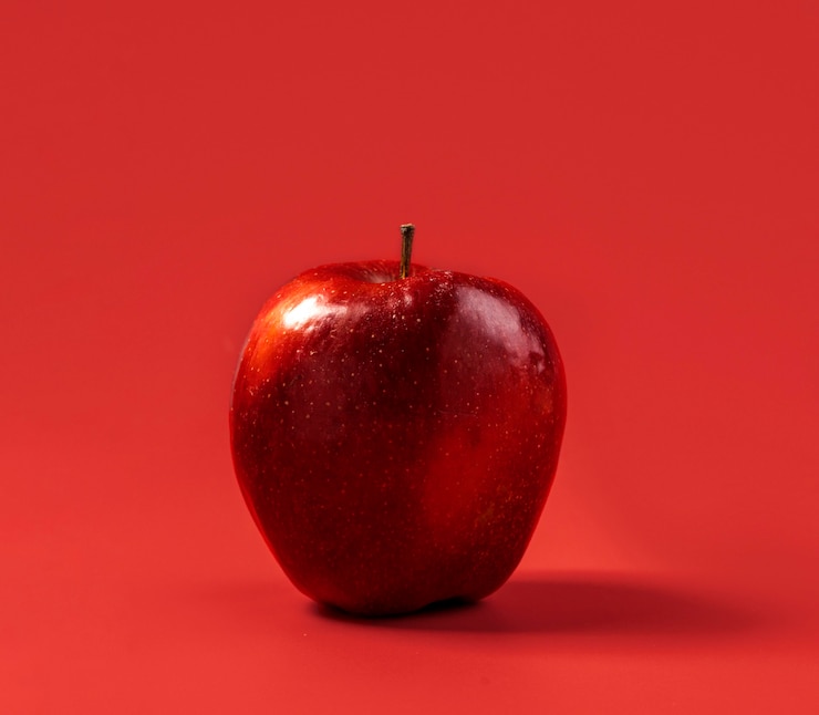 Photo gratuit close-up pomme bio prête à être servie