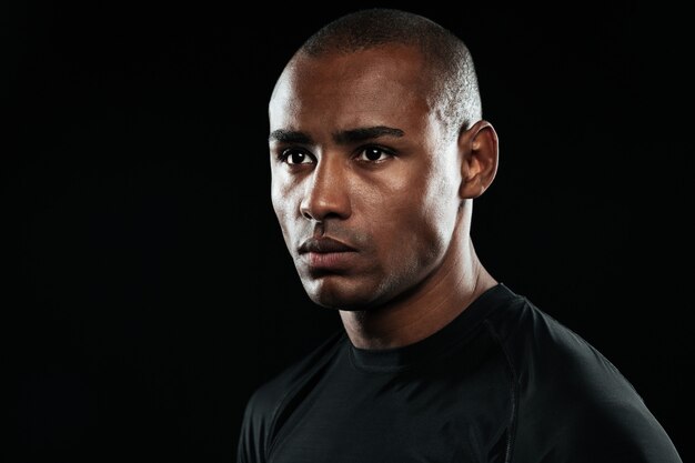 Close-up portrait of young afro american man