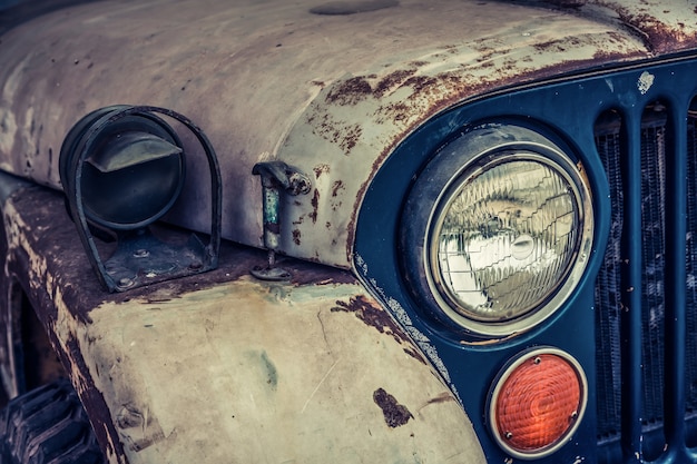 Close-up vintage voiture rouillée