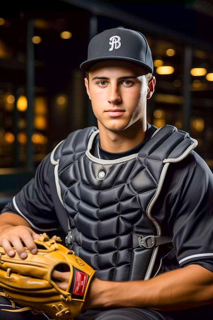 Photo gratuite closeup portrait sur joueur de baseball