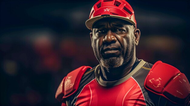 Closeup portrait sur joueur de baseball