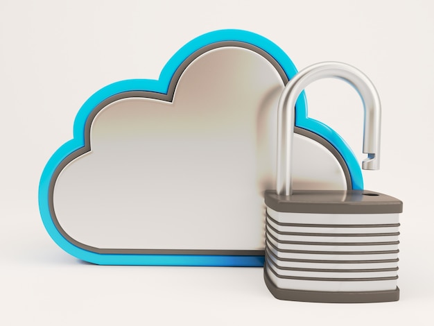 Cloud avec un cadenas ouvert