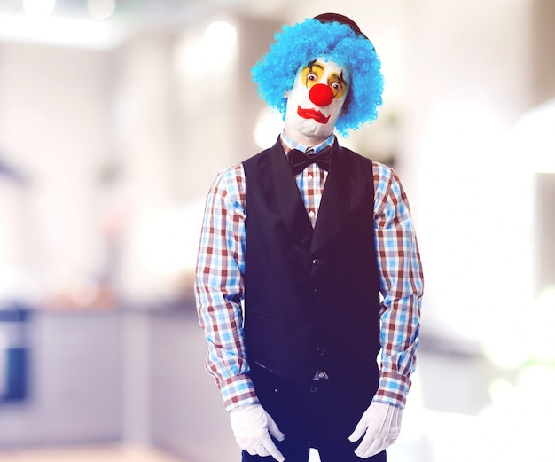 Photo gratuite clown, upset perruque bleu