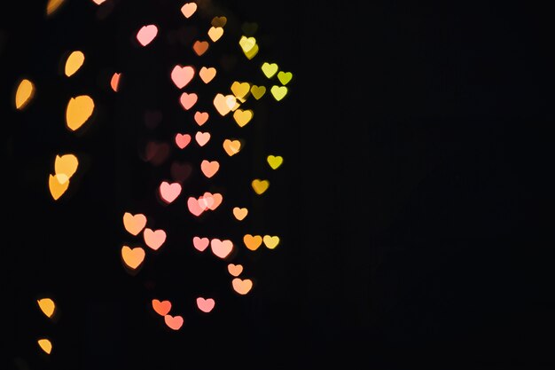 Cluster de lumières en forme de coeur