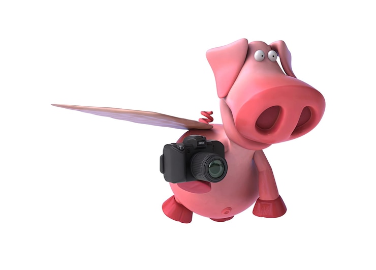 Photo gratuit le cochon de dessin animé 3d qui vole
