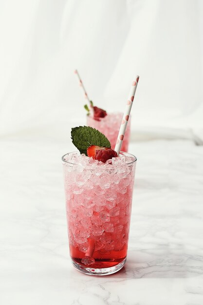 Cocktail fraise et framboise