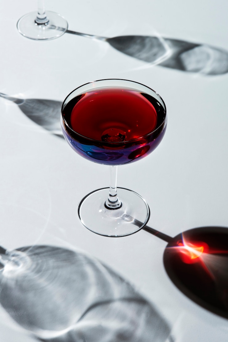 Photo gratuit cocktail de negroni savoureux à angle élevé