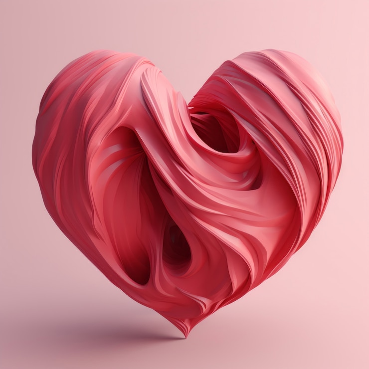 Photo gratuit cœur artistique avec une forme abstraite en studio