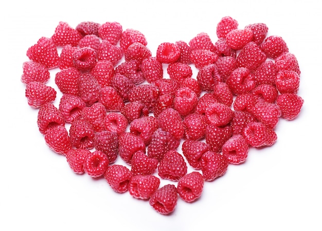 Coeur fait de framboises