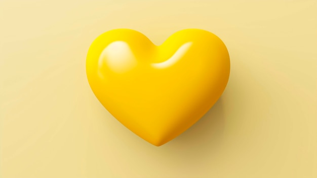 Photo gratuite coeur jaune en studio