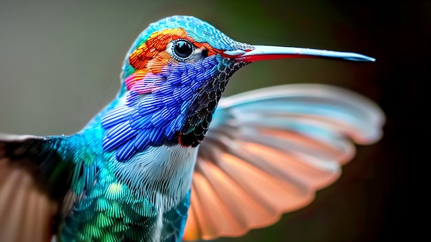 Un colibri aux couleurs vives dans la nature