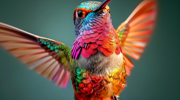 Un colibri aux couleurs vives dans la nature
