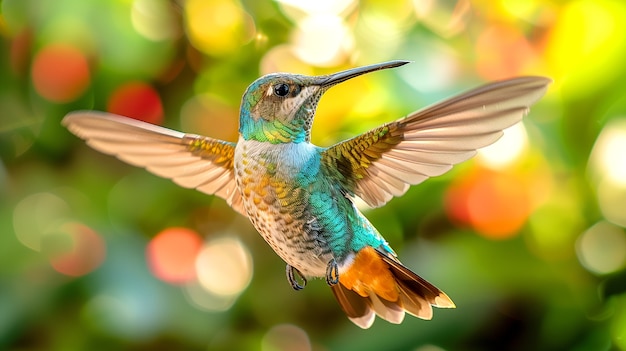 Un colibri aux couleurs vives dans la nature