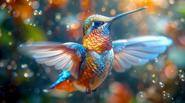 Un colibri aux couleurs vives dans son environnement naturel