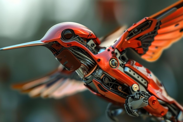 Photo gratuite un colibri robot futuriste