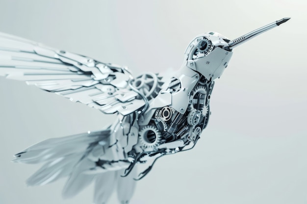 Photo gratuite un colibri robot futuriste