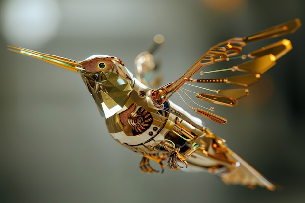 Photo gratuite un colibri robot futuriste