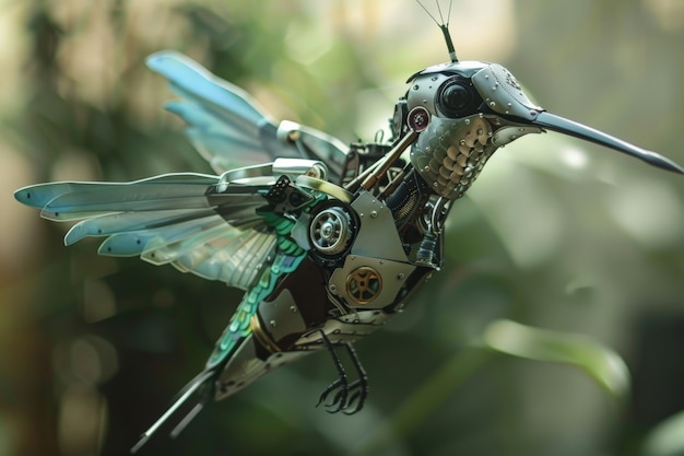Photo gratuite un colibri robotique futuriste