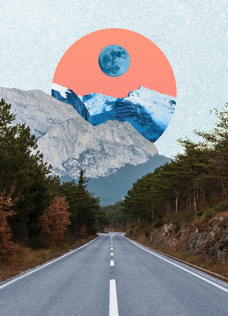 Photo gratuit collage de composition de paysages