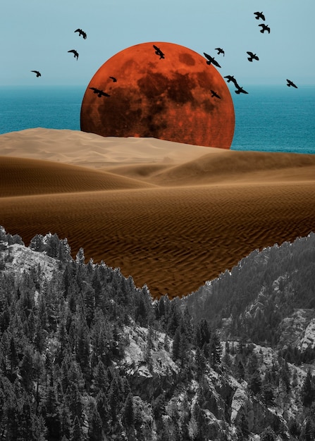 Collage de composition de paysages