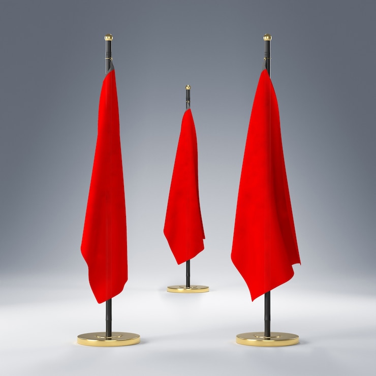Photo gratuit collage de drapeau rouge sur une image blanche