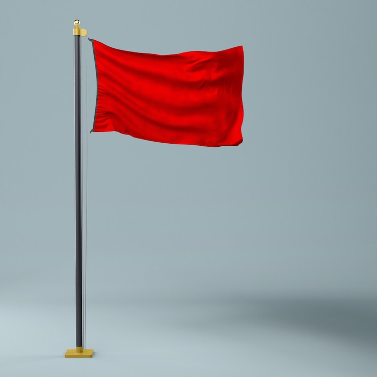 Photo gratuit collage de drapeau rouge sur une image blanche