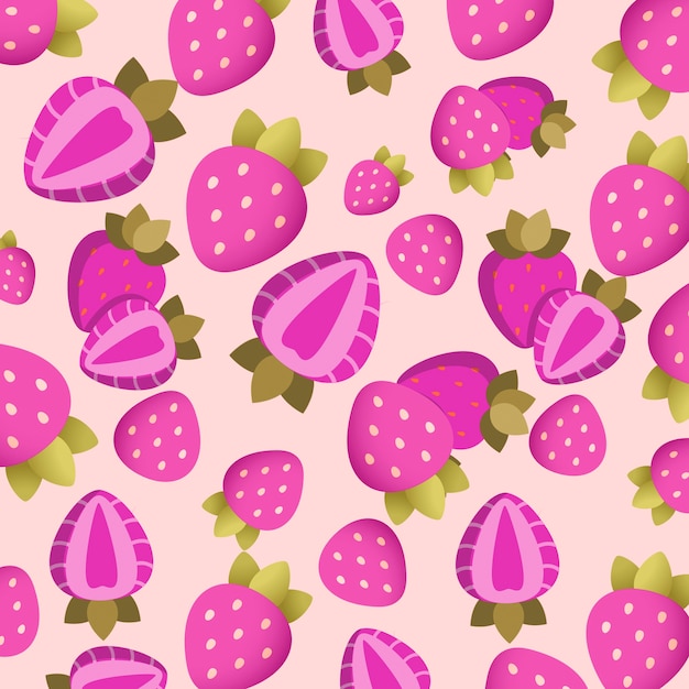 Collage fruité avec des fraises violettes