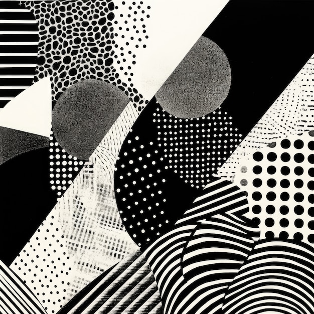 Collage monochrome à demi teinte
