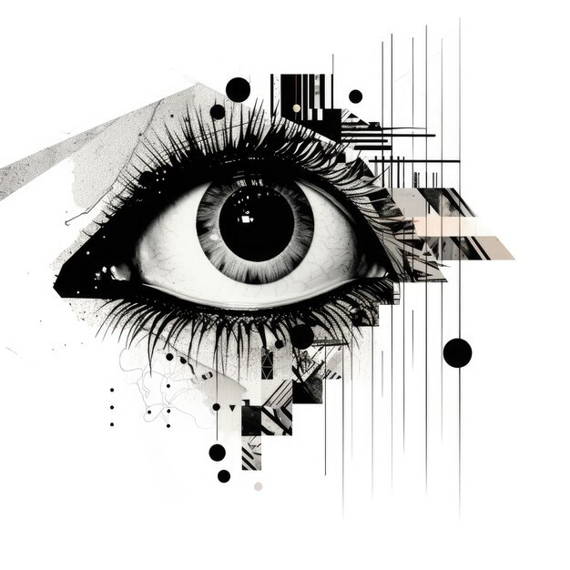 Collage monochrome à demi teinte