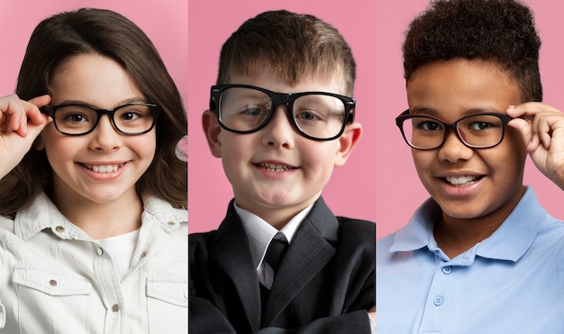 Collage de personnes avec des lunettes