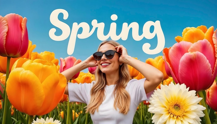Photo gratuit un collage de printemps époustouflant
