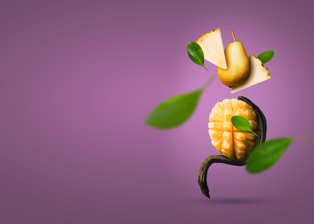 Collage de textures de fruits 3d