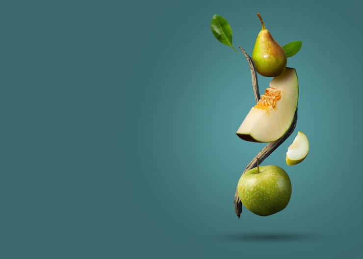 Photo gratuit collage de textures de fruits en 3d