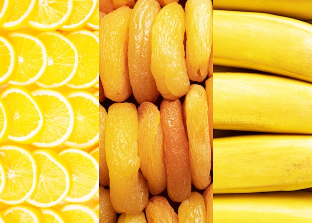 Collage de textures de fruits